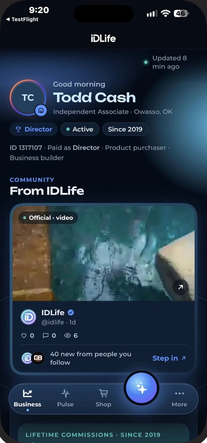 idLife Members testflight build · demo accounts