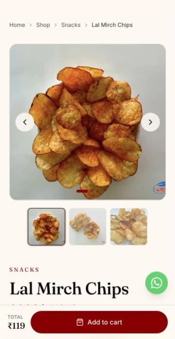 Jalaram product catalogue on mobile